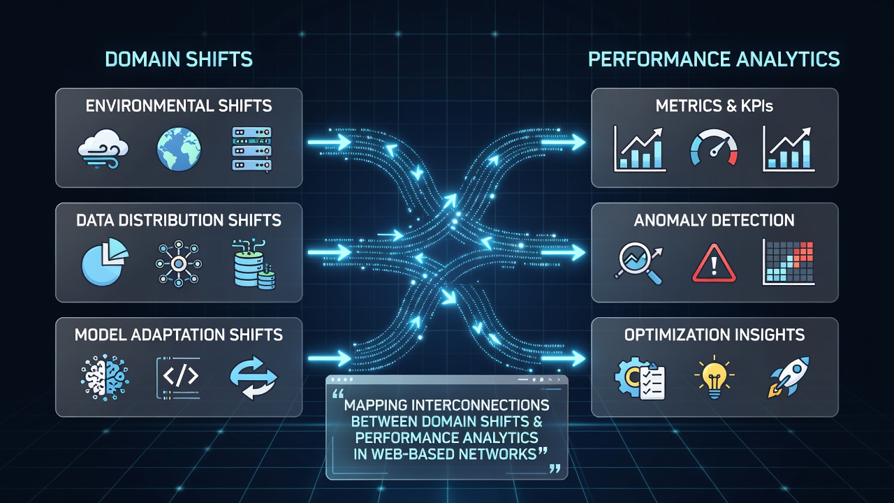 Detailed chart illustrating correlations between domain changes and network performance indicators over time